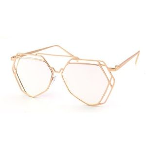 Classic Geometric Gold/Clear Glasses ✨